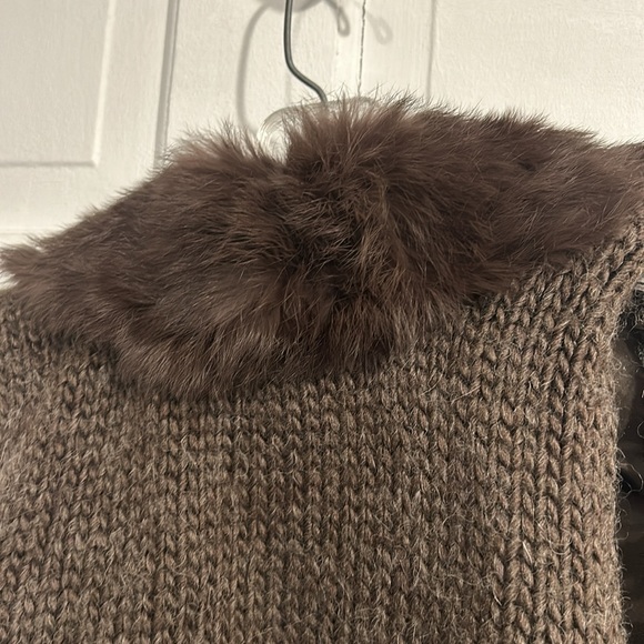 Fur-lined open cardi style knit vest - Picture 5 of 5